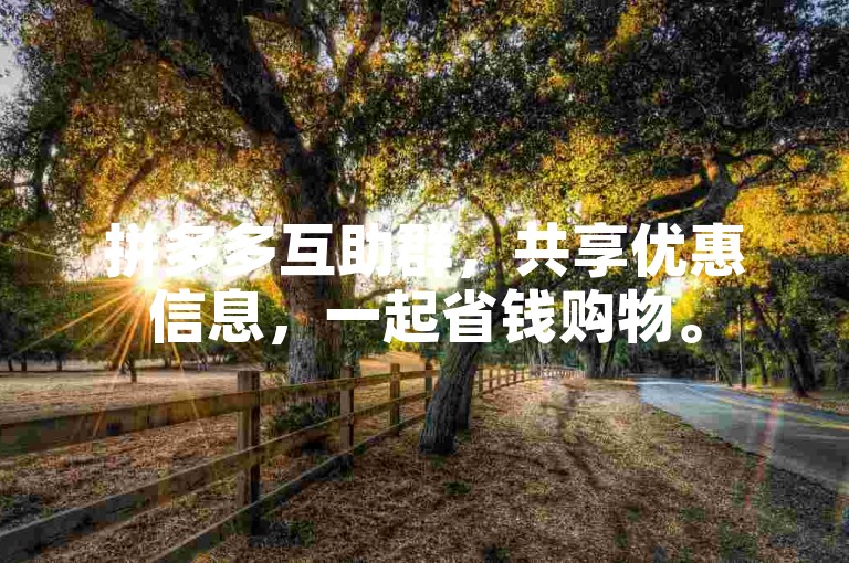 拼多多互助群，共享优惠信息，一起省钱购物。