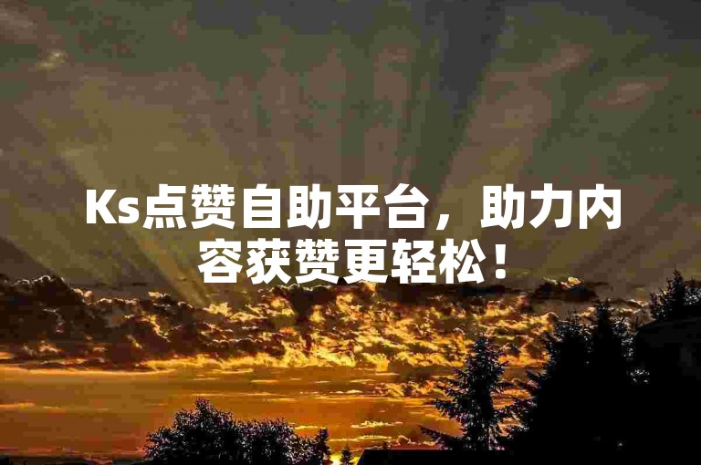Ks点赞自助平台，助力内容获赞更轻松！