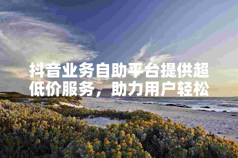 抖音业务自助平台提供超低价服务，助力用户轻松下单。