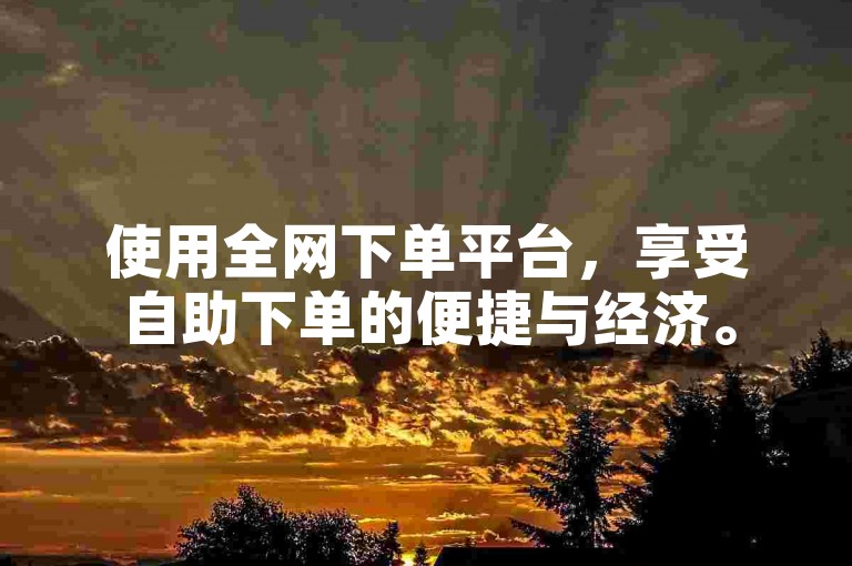 使用全网下单平台，享受自助下单的便捷与经济。