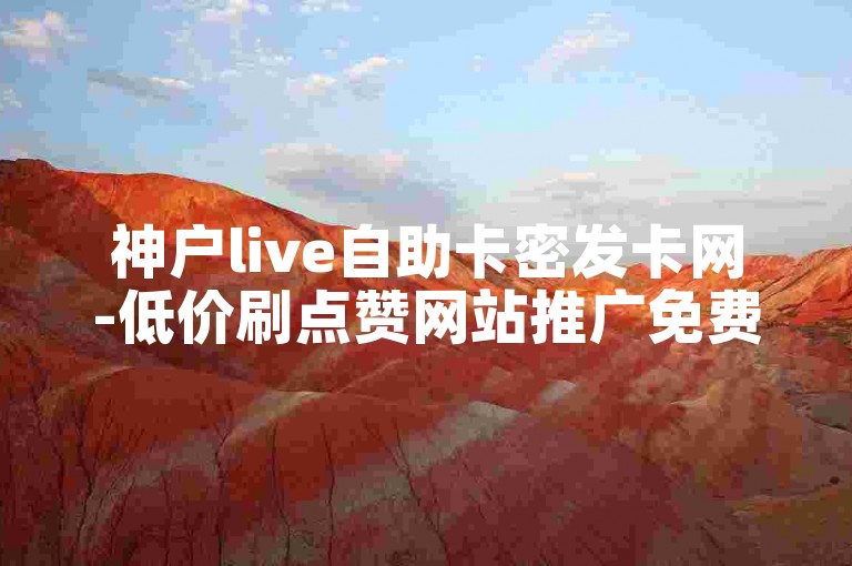 神户live自助卡密发卡网-低价刷点赞网站推广免费