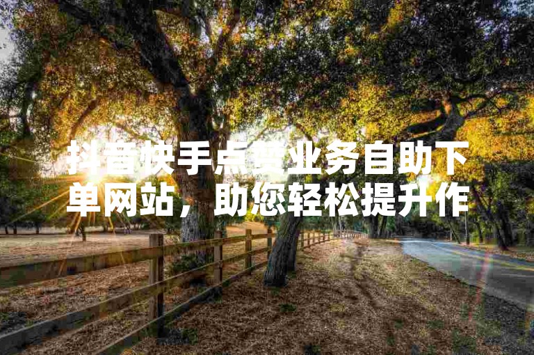 抖音快手点赞业务自助下单网站，助您轻松提升作品热度。