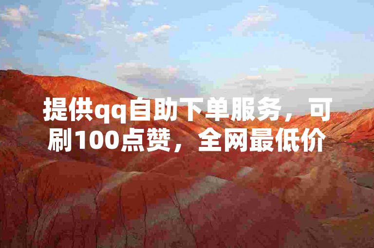 提供qq自助下单服务，可刷100点赞，全网最低价业务平台。