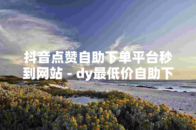 抖音点赞自助下单平台秒到网站 - dy最低价自助下单平台网站。