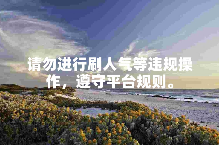 请勿进行刷人气等违规操作，遵守平台规则。