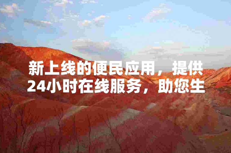 新上线的便民应用，提供24小时在线服务，助您生活更便捷。