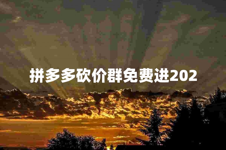 拼多多砍价群免费进2025微信群可以吗pdd砍价网站
