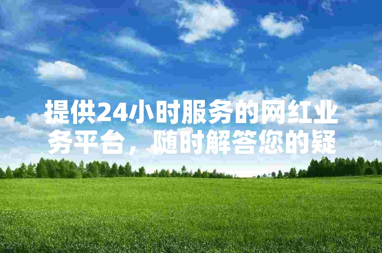 提供24小时服务的网红业务平台，随时解答您的疑问。