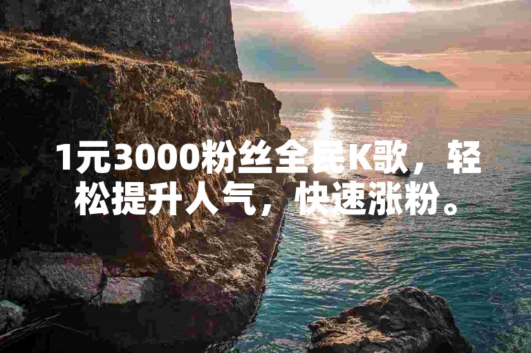 1元3000粉丝全民K歌，轻松提升人气，快速涨粉。