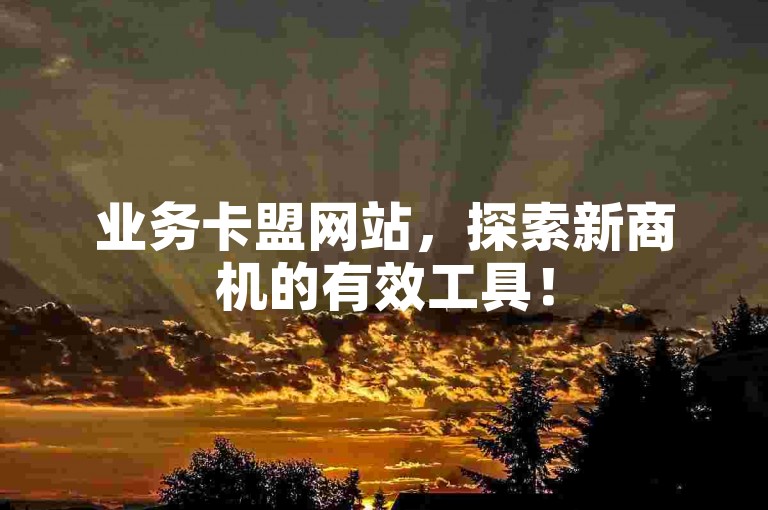 业务卡盟网站，探索新商机的有效工具！