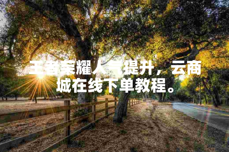 王者荣耀人气提升，云商城在线下单教程。