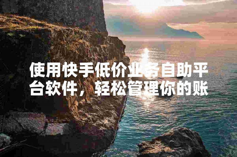 使用快手低价业务自助平台软件，轻松管理你的账号。