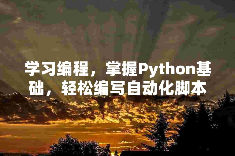 学习编程，掌握Python基础，轻松编写自动化脚本。