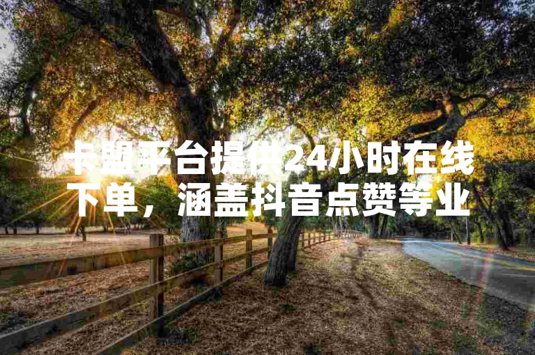 卡盟平台提供24小时在线下单，涵盖抖音点赞等业务。