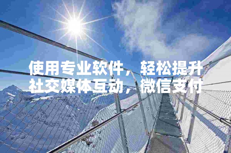 使用专业软件，轻松提升社交媒体互动，微信支付安全便捷。