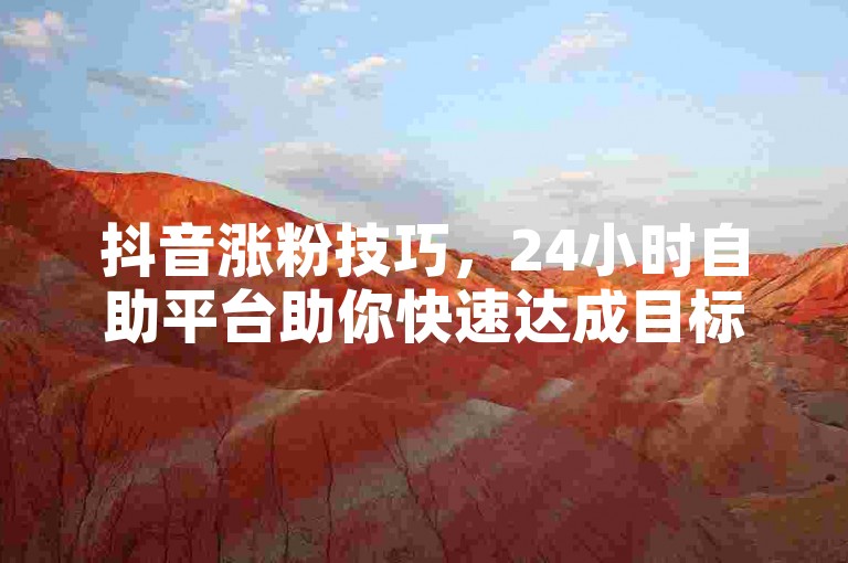 抖音涨粉技巧，24小时自助平台助你快速达成目标。