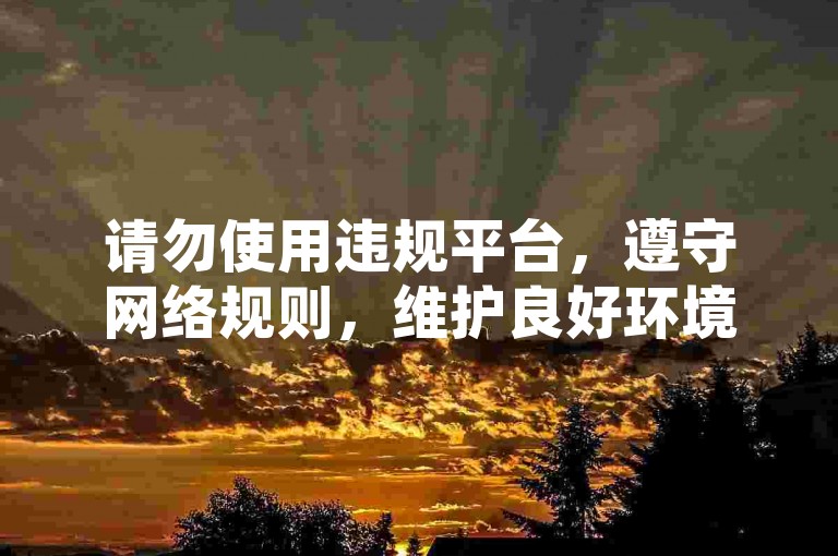 请勿使用违规平台，遵守网络规则，维护良好环境。