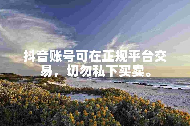 抖音账号可在正规平台交易，切勿私下买卖。