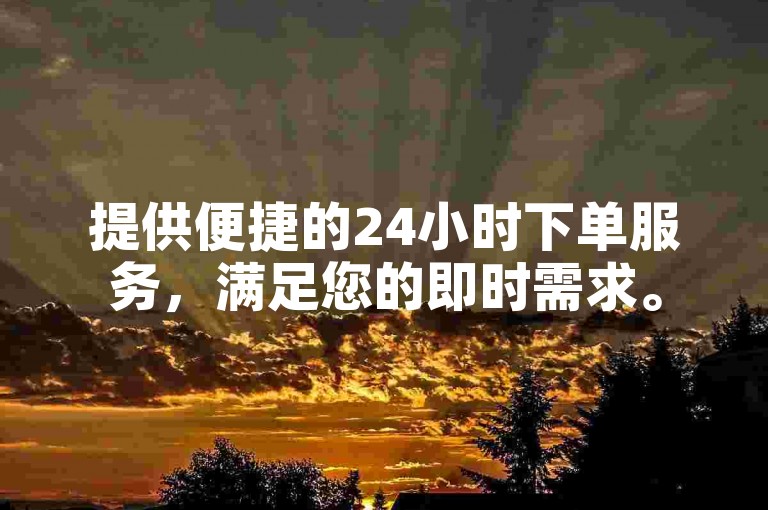 提供便捷的24小时下单服务，满足您的即时需求。