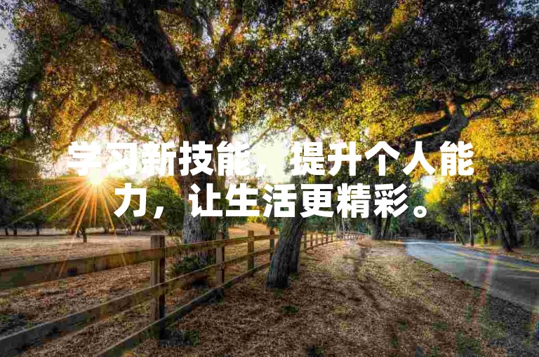 学习新技能，提升个人能力，让生活更精彩。