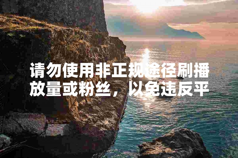 请勿使用非正规途径刷播放量或粉丝，以免违反平台规定。