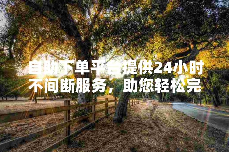 自助下单平台提供24小时不间断服务，助您轻松完成抖音业务操作。