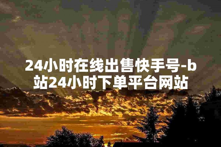 24小时在线出售快手号-b站24小时下单平台网站