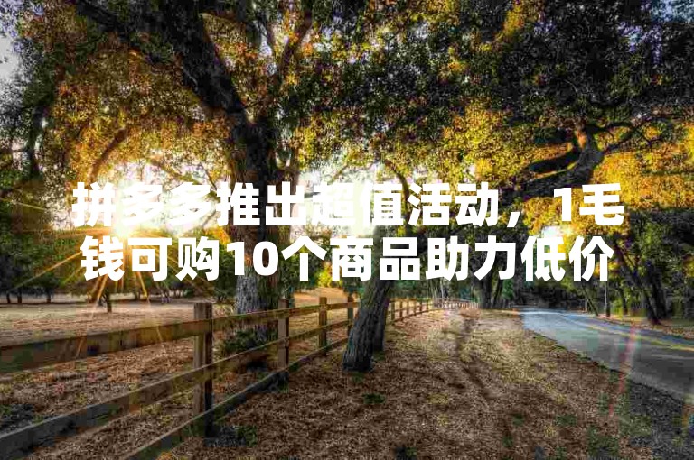 拼多多推出超值活动，1毛钱可购10个商品助力低价。