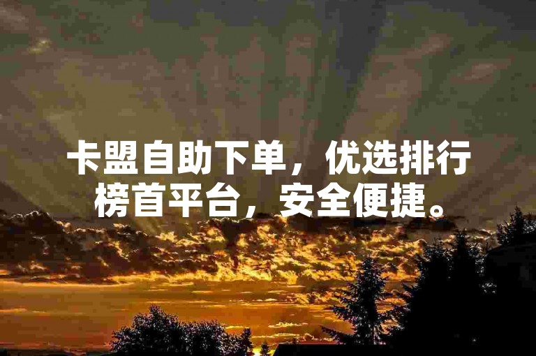 卡盟自助下单，优选排行榜首平台，安全便捷。