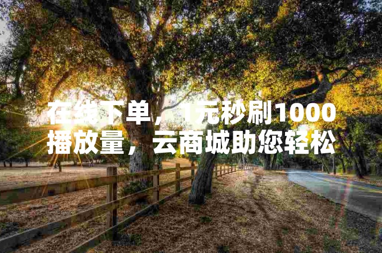 在线下单，1元秒刷1000播放量，云商城助您轻松提升。