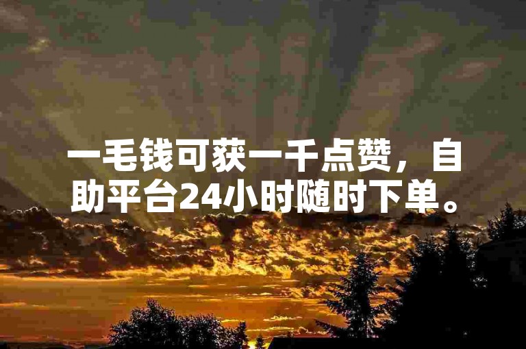 一毛钱可获一千点赞，自助平台24小时随时下单。