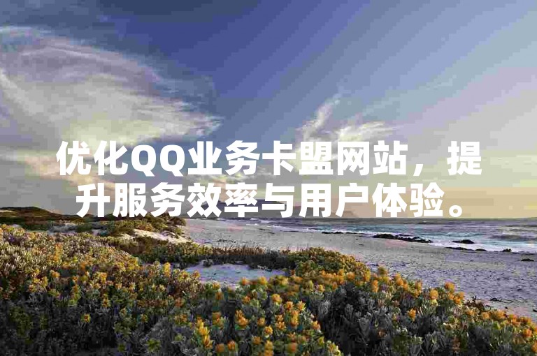优化QQ业务卡盟网站，提升服务效率与用户体验。