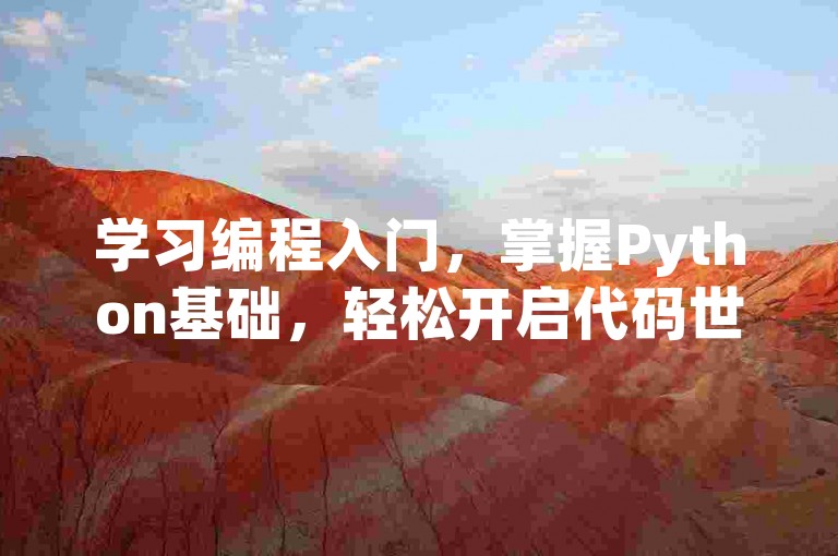 学习编程入门，掌握Python基础，轻松开启代码世界。