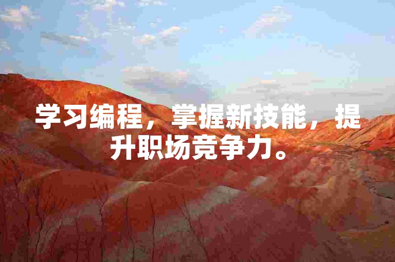 学习编程，掌握新技能，提升职场竞争力。
