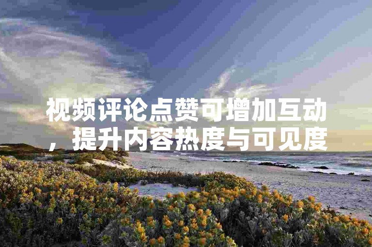视频评论点赞可增加互动，提升内容热度与可见度。