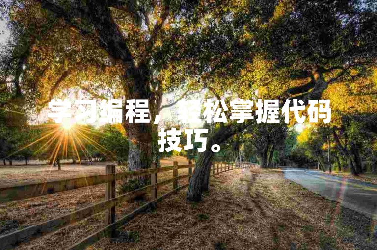 学习编程，轻松掌握代码技巧。