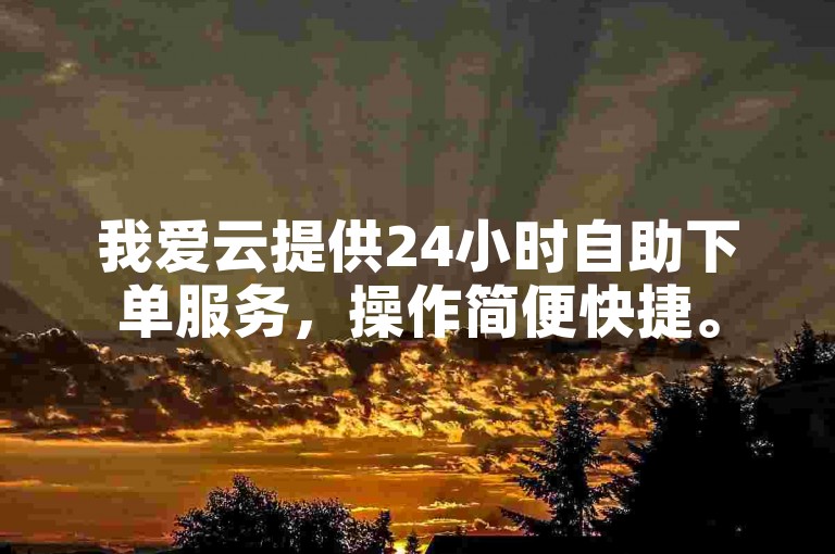 我爱云提供24小时自助下单服务，操作简便快捷。