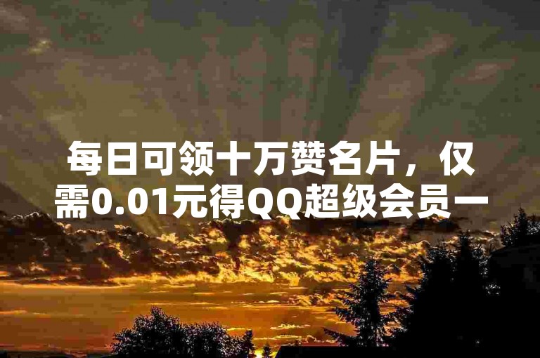 每日可领十万赞名片，仅需0.01元得QQ超级会员一年。
