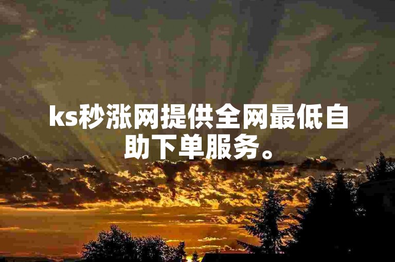 ks秒涨网提供全网最低自助下单服务。