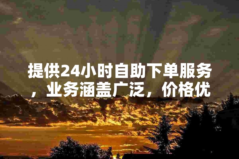 提供24小时自助下单服务，业务涵盖广泛，价格优惠。