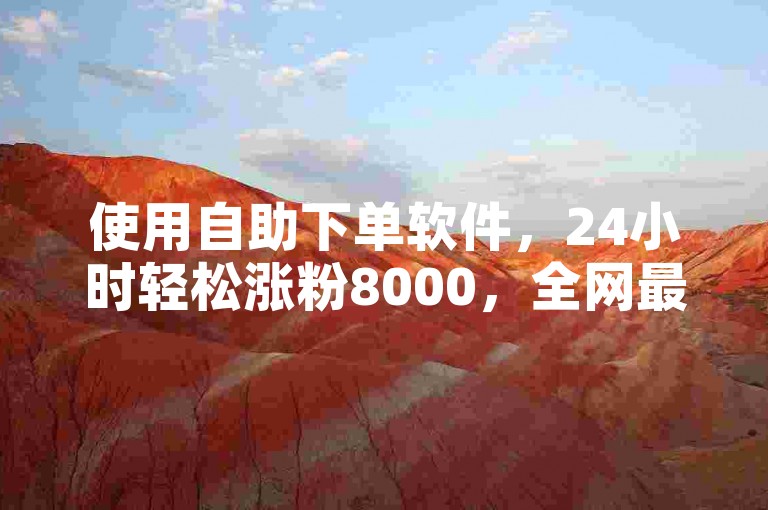 使用自助下单软件，24小时轻松涨粉8000，全网最低价。