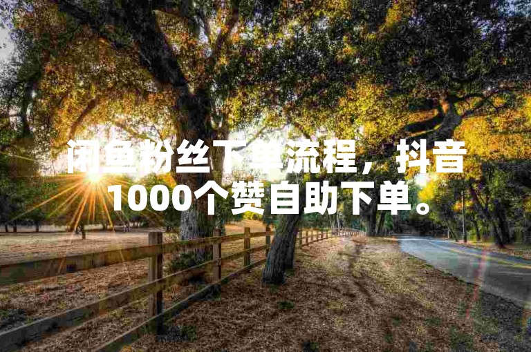 闲鱼粉丝下单流程，抖音1000个赞自助下单。