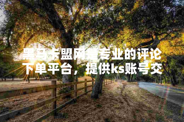 黑马卡盟网是专业的评论下单平台，提供ks账号交易及小红书黑科技引流推广服务。