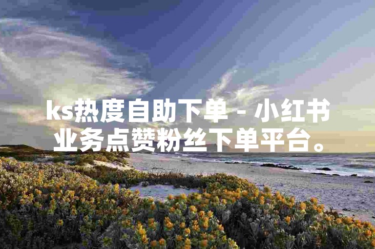 ks热度自助下单 - 小红书业务点赞粉丝下单平台。
