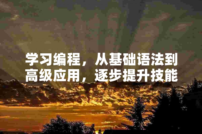 学习编程，从基础语法到高级应用，逐步提升技能。