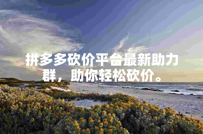 拼多多砍价平台最新助力群，助你轻松砍价。