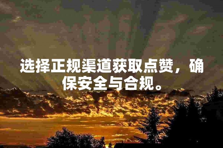 选择正规渠道获取点赞，确保安全与合规。