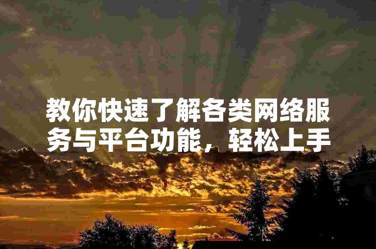 教你快速了解各类网络服务与平台功能，轻松上手操作。