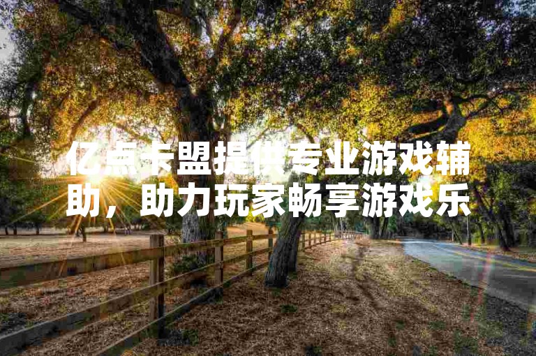 亿点卡盟提供专业游戏辅助，助力玩家畅享游戏乐趣。