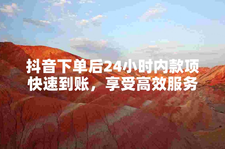 抖音下单后24小时内款项快速到账，享受高效服务。